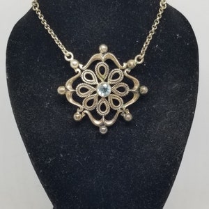 FA3413 Vintage DP Doug Paulus-India Sterling and Topaz Pendant on a Sterling 18&quot; Chain.