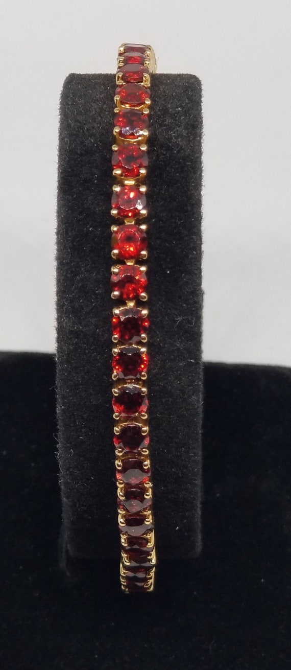 FA5032 Vintage BBJ Gold Plated Sterling Garnet 8" 