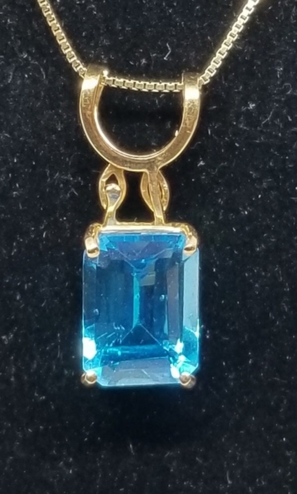 Z371 Vintage 14K Yellow Gold Topaz Pendant. - Etsy