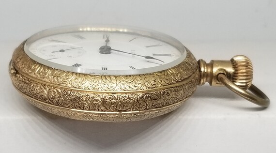 FAPW269 1887 Gold Filled Elgin Pocket Watch, Swin… - image 4
