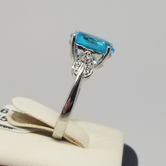 FAB1674 Vintage 925 Sterling Silver Created Topaz… - image 2