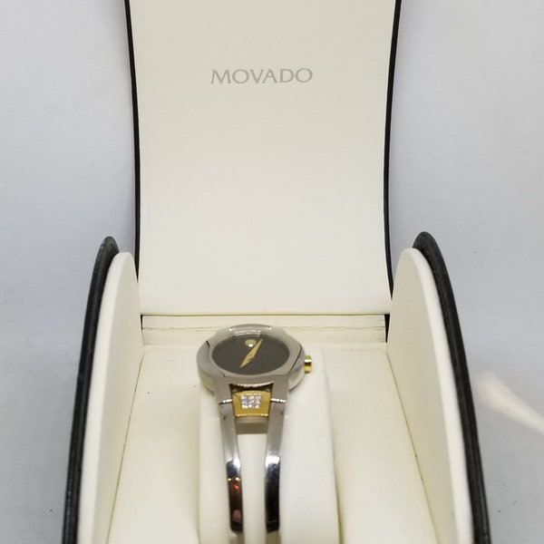 FARW103 Swiss Movado Wrist Watch 81 E4 1842 Diamonds, New Battery 2/24 w/Box, Works.