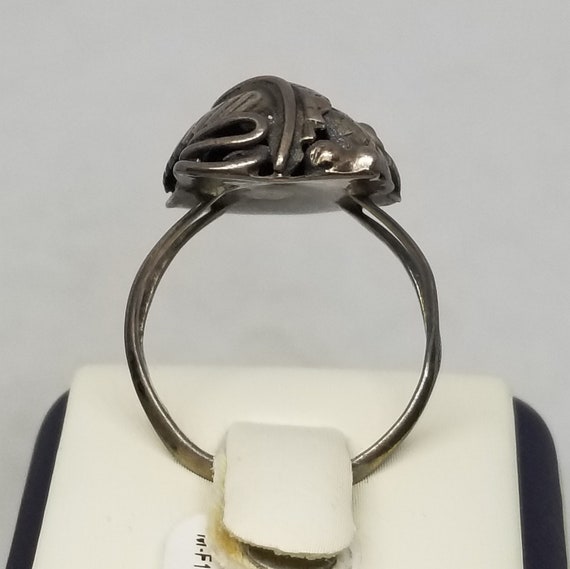 FAB459 Vintage Sterling Native Leaf Ring, Size 8.… - image 3