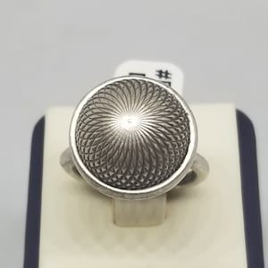 FA4378 Vintage Sterling Geometric Ring, Size 7.