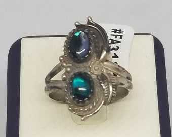 FA3121 Vintage Sterling with Abalone Ring, Size 6.25.