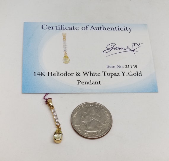 Z1893 Gems TV #21149 14K Yellow Gold Heliodor and White
