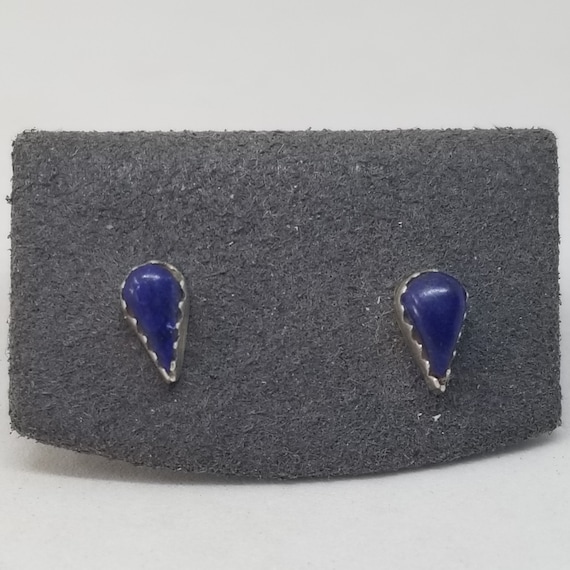 FA2288 Vintage Sterling and Blue Sodalite? Earrin… - image 1