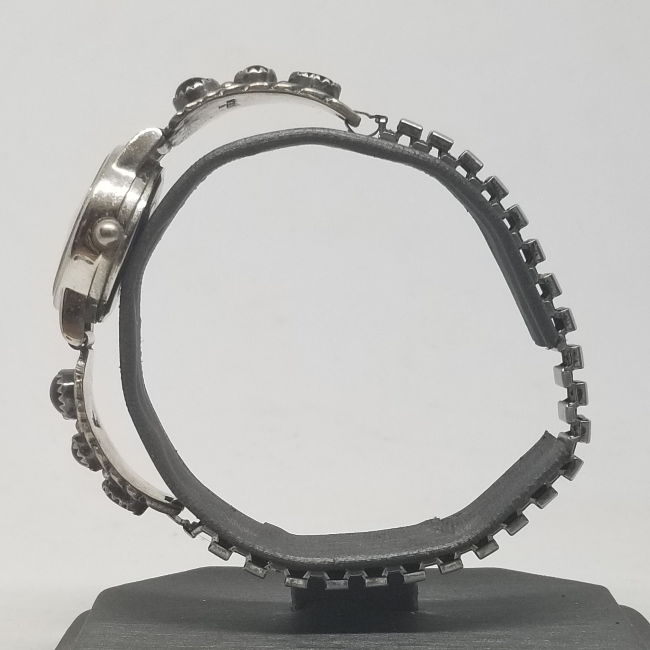 FA4346 Nadia Quartz Wrist Watch With Sterling & Onyx Band
