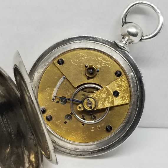 FAPW278 1871 Coin Silver Elgin Pocket Watch, Grad… - image 8