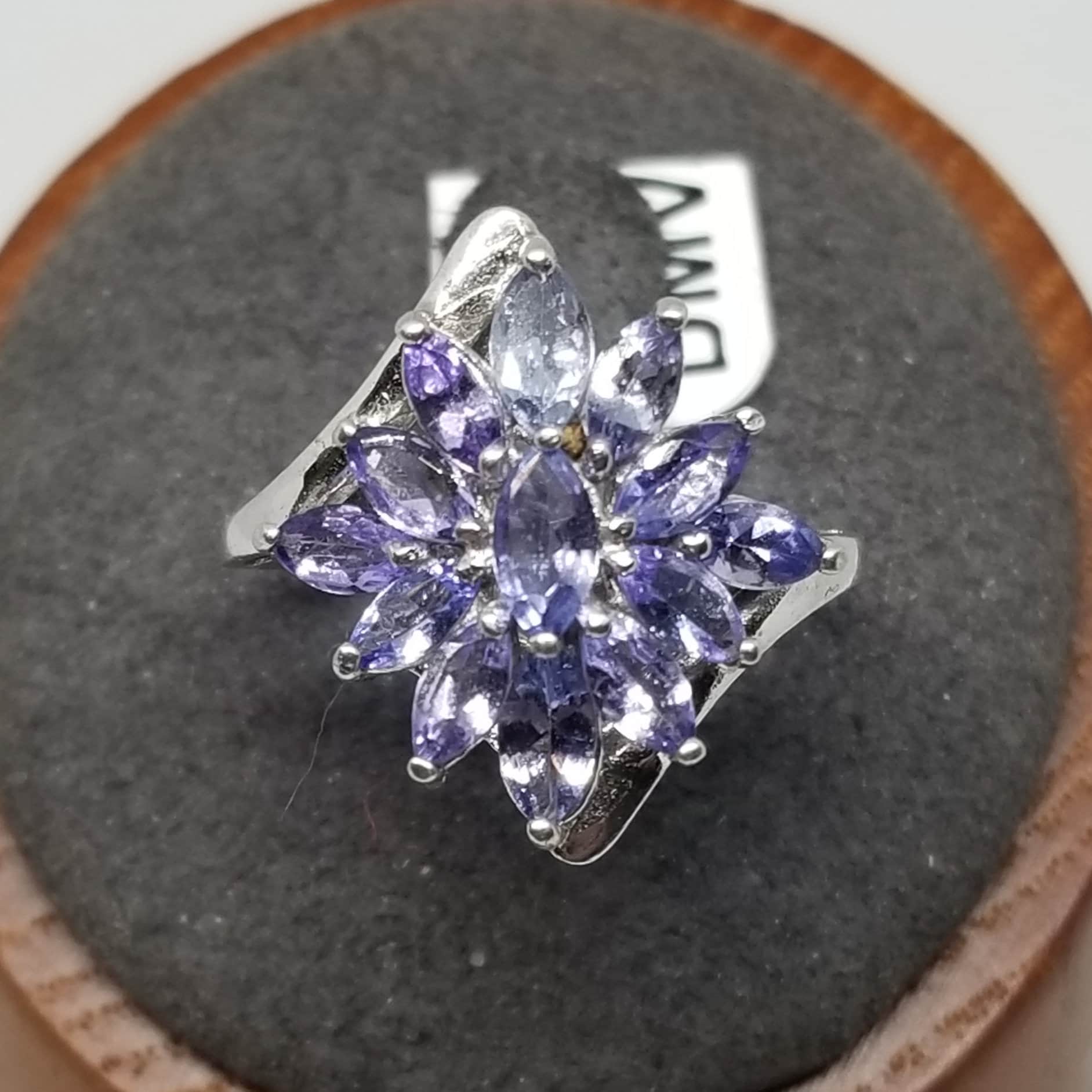 FA4742 Vintage Stauer Sterling With Tanzanite Ring Size 8. Etsy