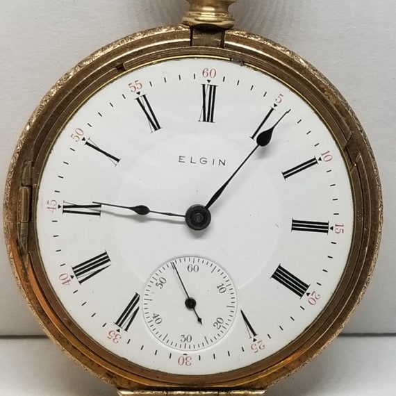 FAPW269 1887 Gold Filled Elgin Pocket Watch, Swin… - image 5