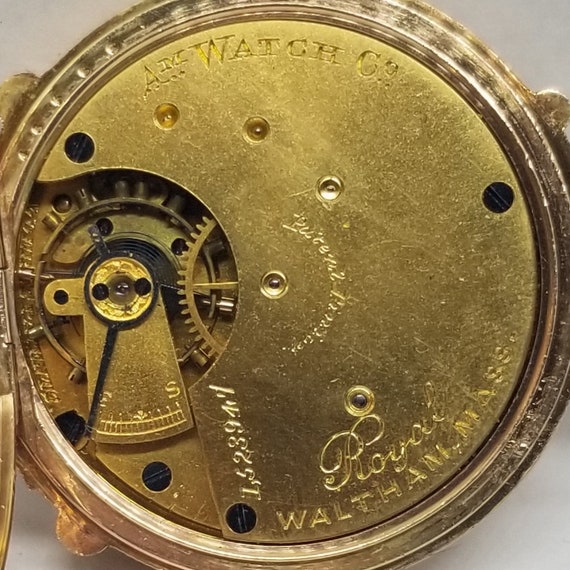 FA1011 1881 14K Gold American Waltham Pocket Watc… - image 6