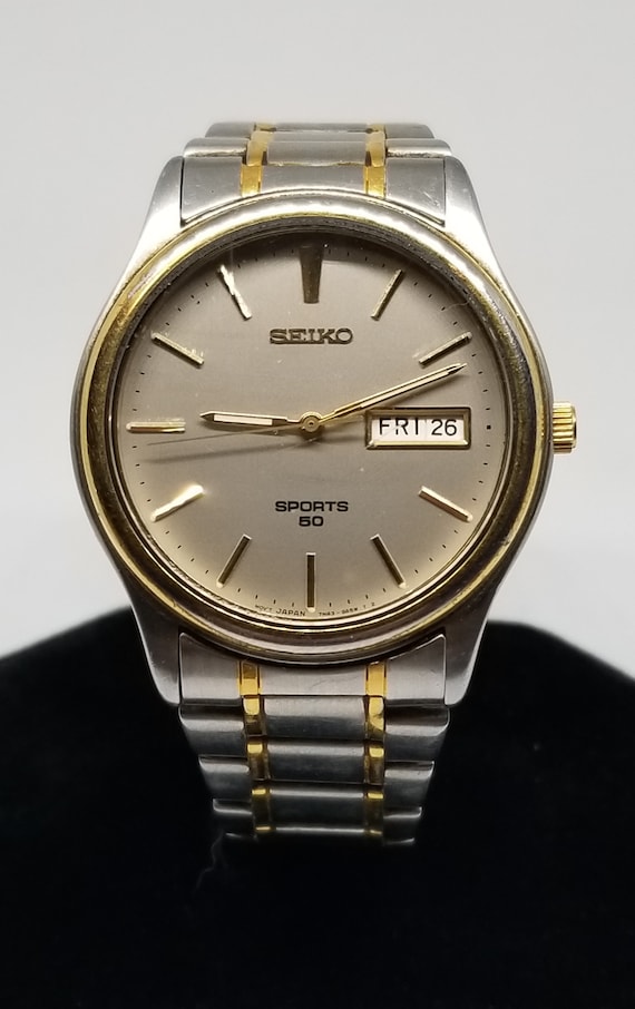 FARW213 Seiko Sports 50 Quartz Wrist Watch 7N43 9A00 1 Jewel New Battery 5 24. Etsy