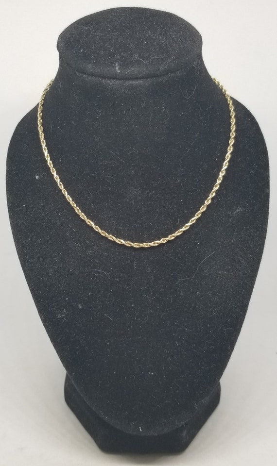 Z1450 Vintage 14K Yellow Gold Rope 21" Chain. - image 1