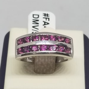 FA4127 Vintage TGGC Sterling with Sapphires Ring, Size 7.