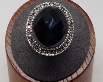 FA4915 Vintage Sterling With Checkerboard Onyx and