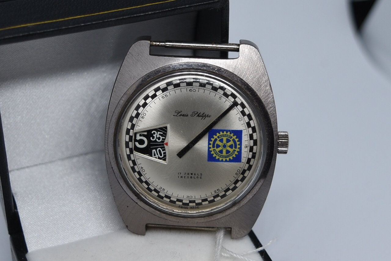 MARW17 Vintage Swiss Louis Philippe Wrist Watch, 17 Jewel Rotary  International Edition, Works.