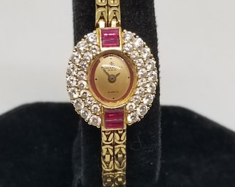 V018 18K Yellow Gold Swiss Baume & Mercier Quartz Wrist Watch, 2 Jewels, Working