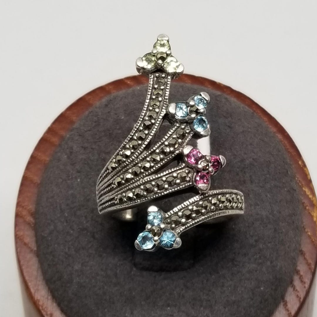 FA5372 Vintage CNA Sterling Multi Stone Ring, Size 6. - Etsy