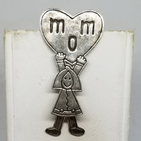 FA3885 Vintage Mexico Sterling Mom Pin. - image 1