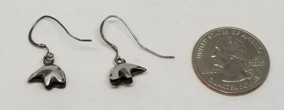 FA4784 Vintage Sterling Alaskan Bear Wire Earring… - image 3
