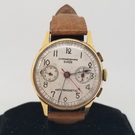 Vintage Unbranded 18K Gold Swiss 