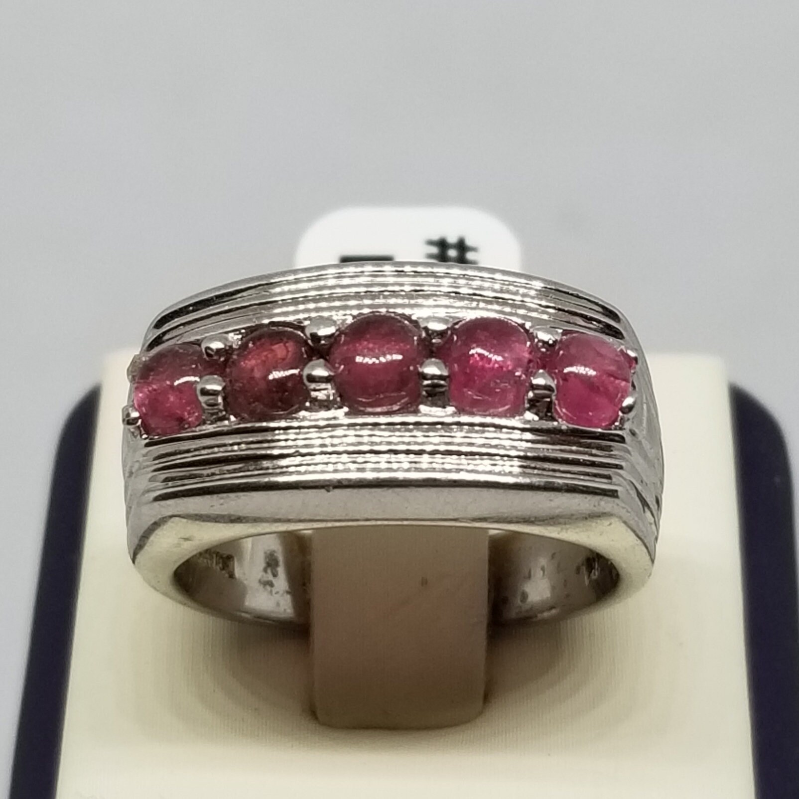 FAB4060 Vintage Badavici Sterling With Pink Tourmaline Ring