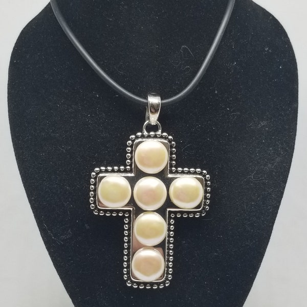 FA3800 Vintage Honora Sterling Cross 17" Necklace.