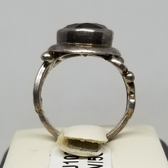 FAJ103 Vintage Sterling and Smoky Quartz Ring, Si… - image 3