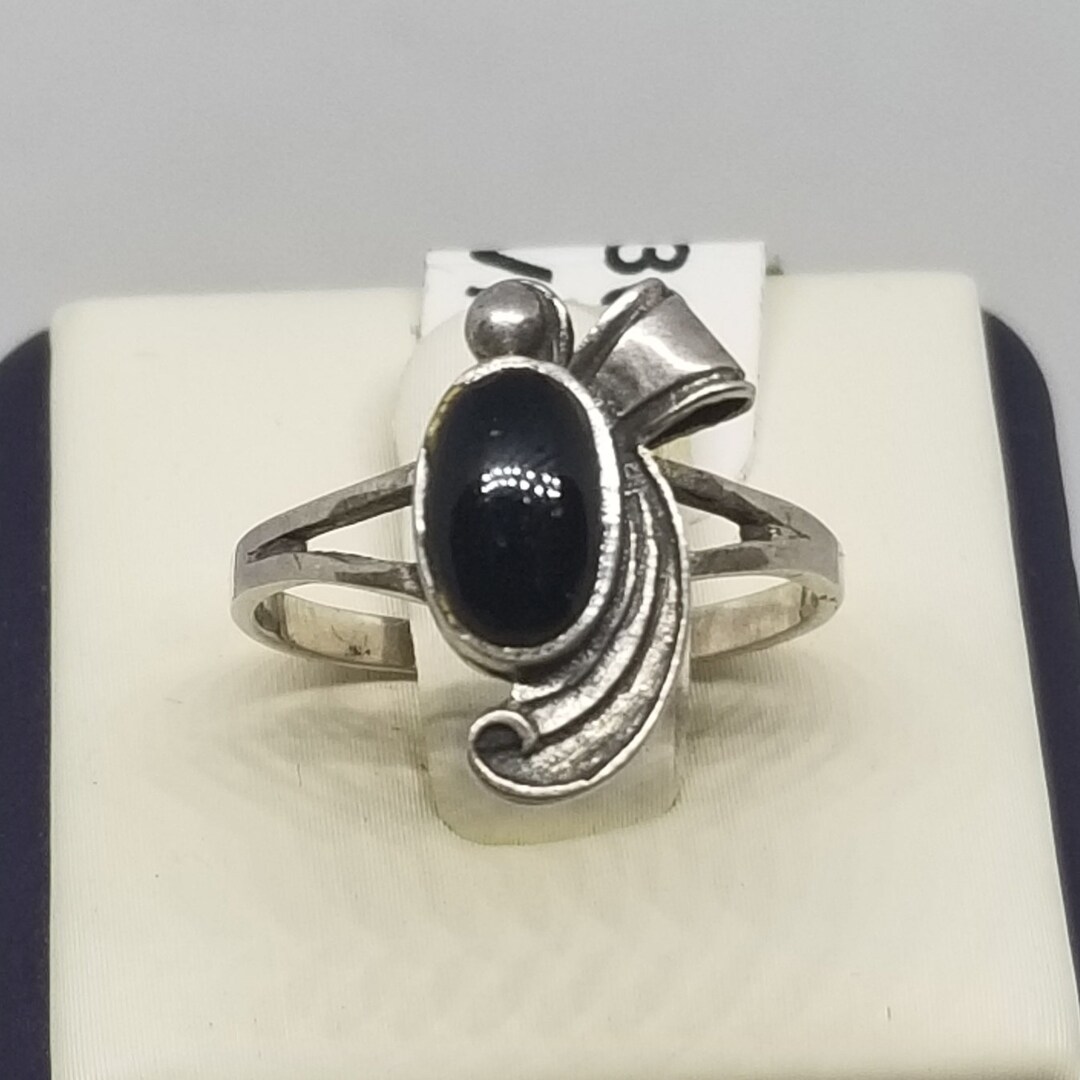 FA3054 Vintage Sterling With Onyx Ring, 2 Sizes. - Etsy