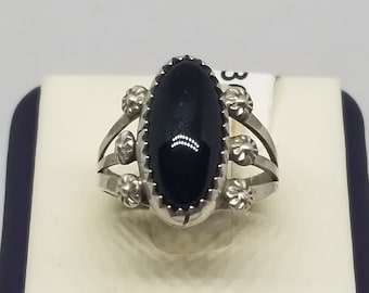 FA3078 Vintage Sterling with Onyx Ring, 2 Sizes Available.