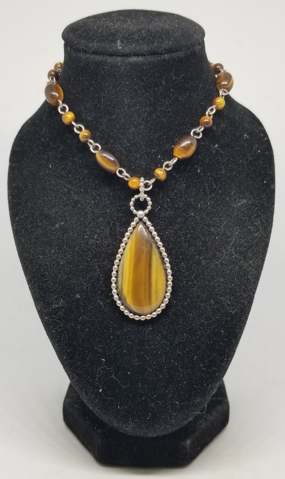 FA3603 Vintage Sterling and Tigers Eye Adjustable 