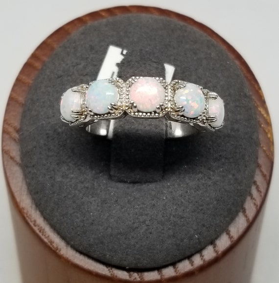 FA5179 Vintage Ring Bomb Party Sterling with Opal 