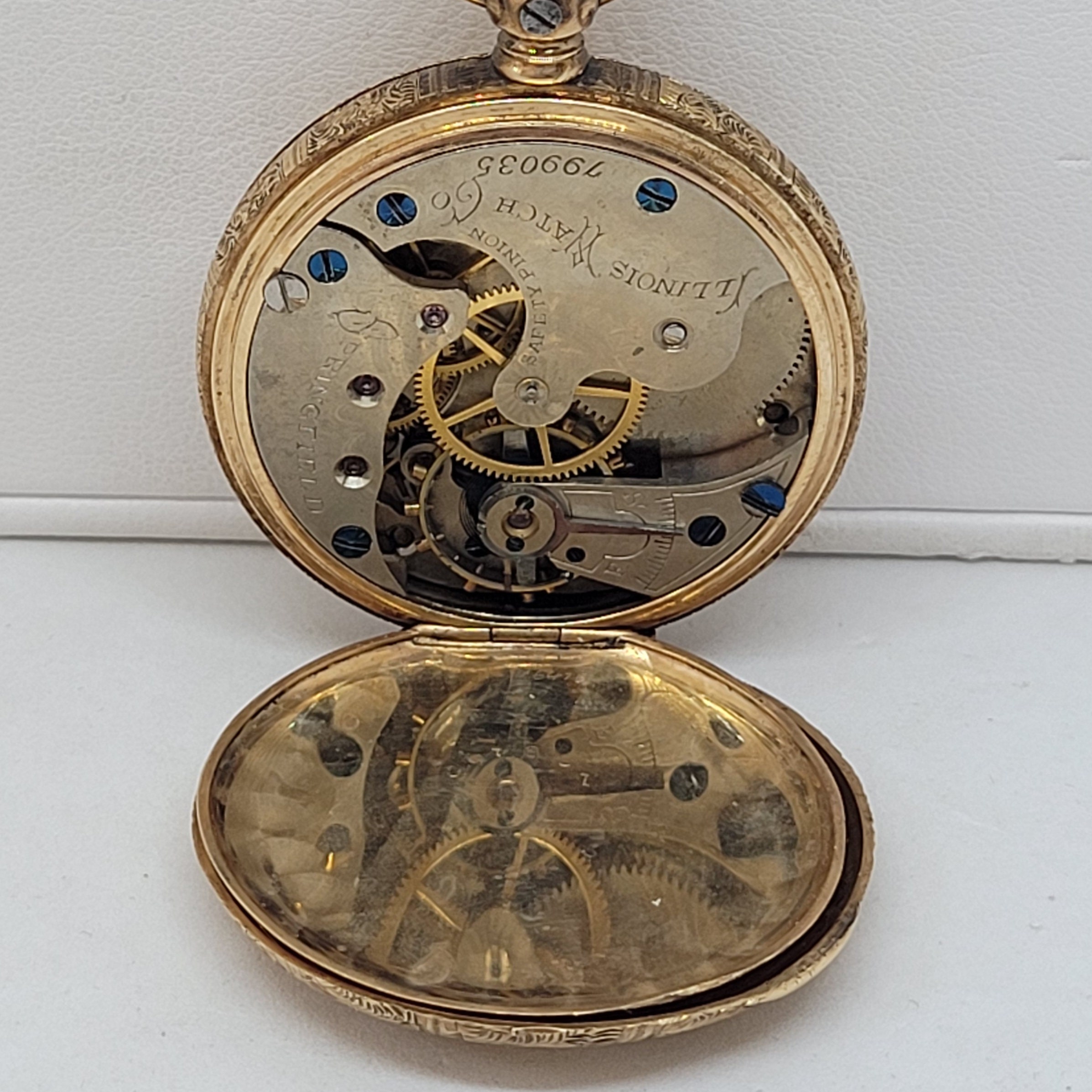 1923 Gents 14KYGF 12S Illinois Criterion 17J Cushion Shape Pocket Watch  Sold NR