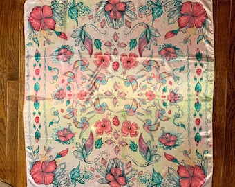 Hummingbird Tarot Cloth - Flower Table Cloth - Altar Cloth - Tablecloth - Garden Witch - Tarot Reader Set - Witch Gift - Spring Altar