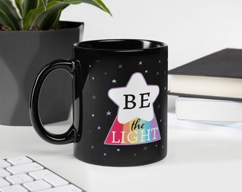 Be the Light Black Glossy Mug