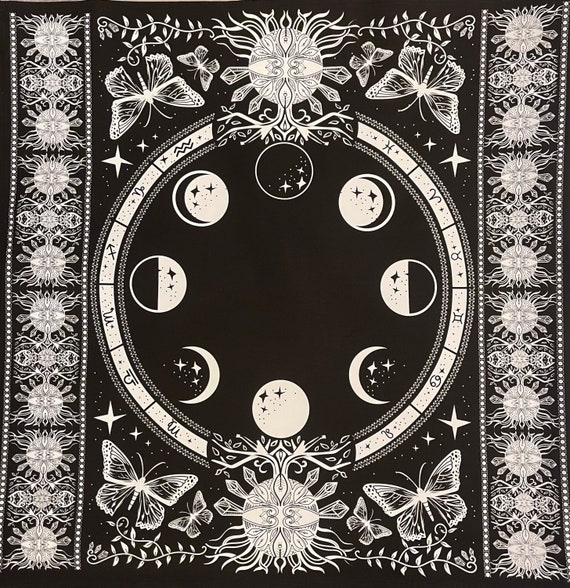 Astrology Zodiac Moon Phases Tarot Cloth Wicca Butterfly - Etsy