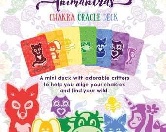 Mini Animal Chakra Affirmation Deck & Case set | Chakra Deck | Mindfulness | Chakra Cards | Animal Cards | Affirmation Cards | Kids Deck