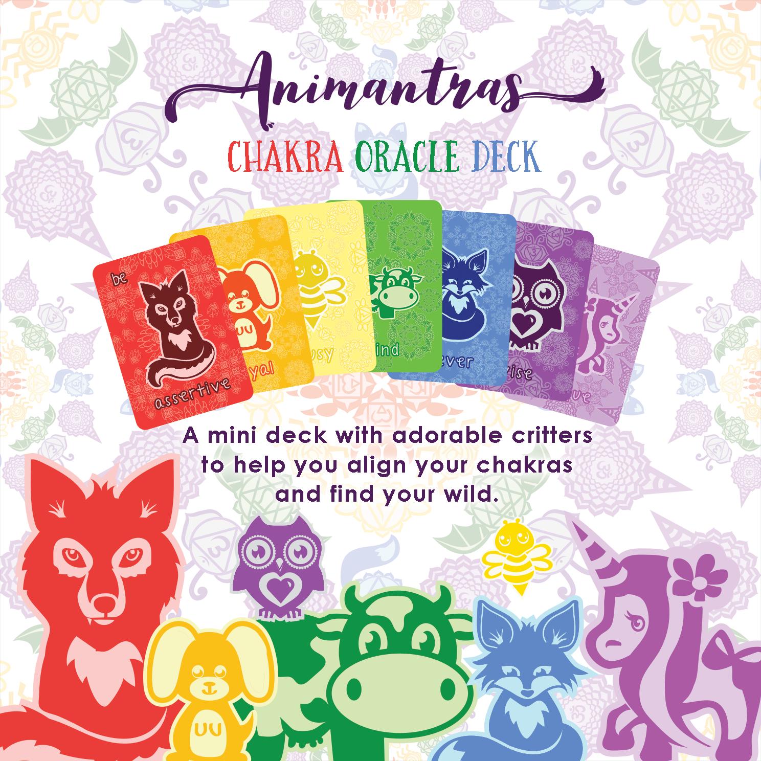 Mini Animal Chakra Affirmation Cards: Mindfulness Deck & Case