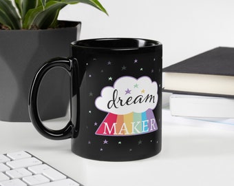 Dream Maker Black Glossy Mug