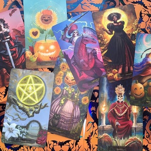 78 Tarot Halloween with PDF Color Guidebook Tarot of Trick or Treat, Samhain Tarot, Monster Tarot, Indie Deck, 78Tarot, tarot cards image 1