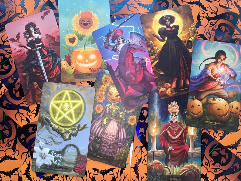 78 Tarot Halloween with PDF Color Guidebook Tarot of Trick or Treat, Samhain Tarot, Monster Tarot, Indie Deck, 78Tarot, tarot cards image 1