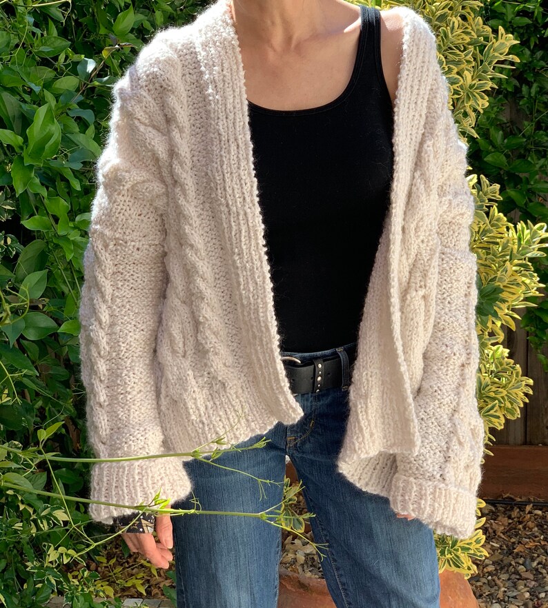 Ladies Cable Cardigan Knitting Pattern With Optional Belt - Etsy