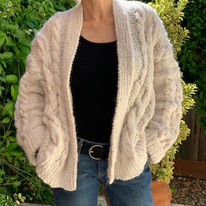 Ladies Cable Cardigan - Knitting Pattern - With Optional Belt