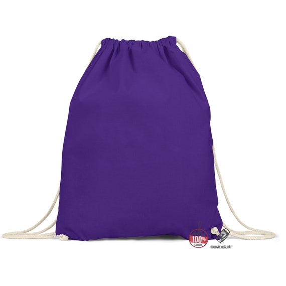 purple drawstring backpack