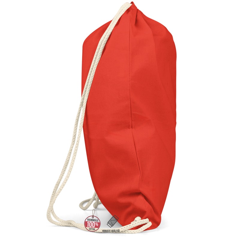 Gym bag red Drawstring backpack Gymbag Cotton Gymsack