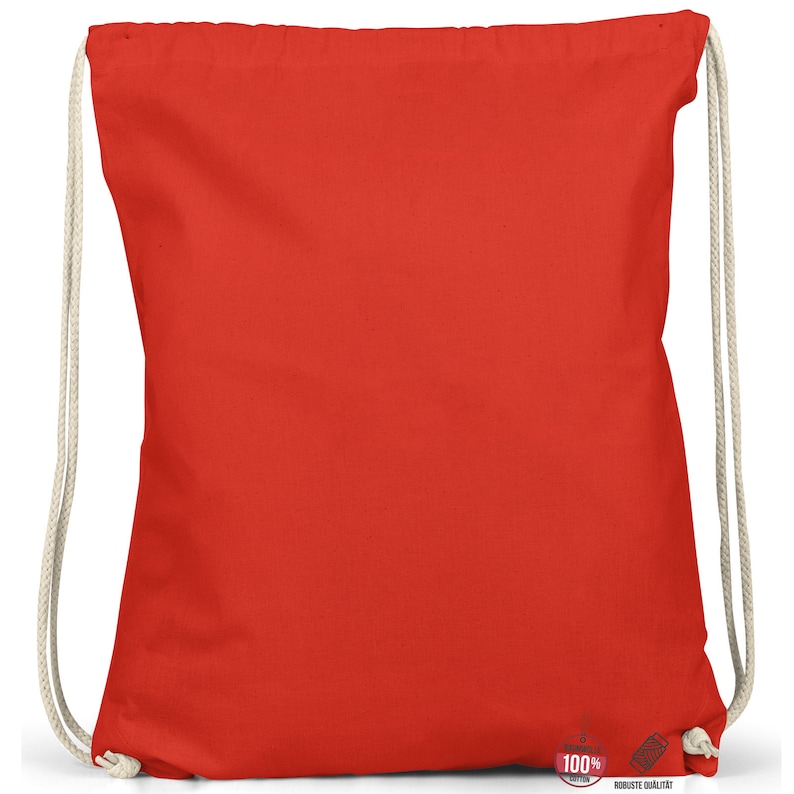 Gym bag red Drawstring backpack Gymbag Cotton Gymsack