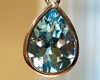 Pear Shape Blue Topaz Pendant Item 200