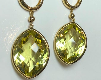 18K Gold Lemon Quartz Earrings Item SNE05