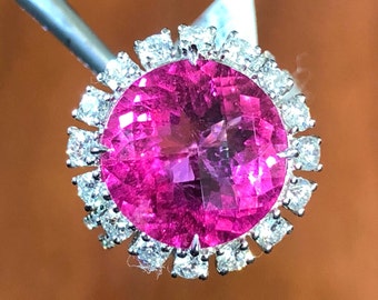 18K Rubelite Diamonds Ring Item SN06
